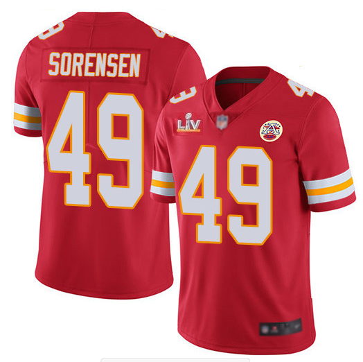 Men's Kansas City Chiefs #49 Daniel Sorensen Red NFL 2021 Super Bowl LV Stitched Jersey